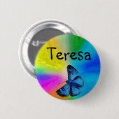 蝶名前入りの記章 缶バッジ (正面&裏面)