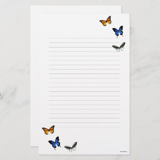 蝶型文具 便箋 (正面/裏面)