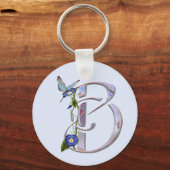 蝶大切イニシャルB キーホルダー (正面)