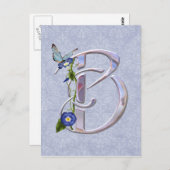 蝶大切イニシャルB ポストカード (正面/裏面)