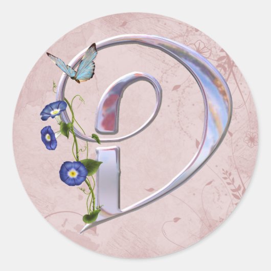 蝶大切イニシャルD ラウンドシール (正面)