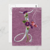 蝶大切イニシャルJ ポストカード (正面/裏面)