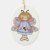 蝶女の子のオーナメント セラミックオーナメント (裏面)