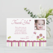 蝶女の子の写真は平らなカード感謝していしています サンキューカード (スタンド正面)