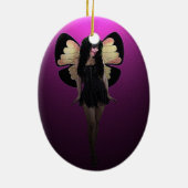 蝶妖精のクリスマスのオーナメント セラミックオーナメント (裏面)