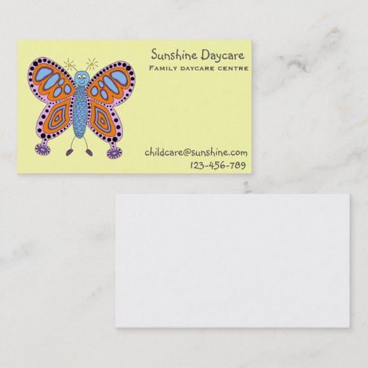 蝶家族保育所保育所 名刺 (正面/裏面)