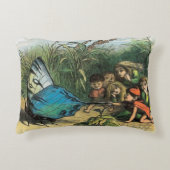 蝶小妖精や小人アートワークかわいい小人蝶 アクセントクッション (正面)