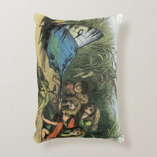 蝶小妖精や小人アートワークかわいい小人蝶 アクセントクッション (正面(垂直))