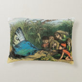 蝶小妖精や小人アートワークかわいい小人蝶 アクセントクッション (裏面)