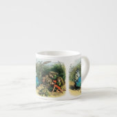 蝶小妖精や小人アートワークかわいい小人蝶 エスプレッソカップ (正面右)