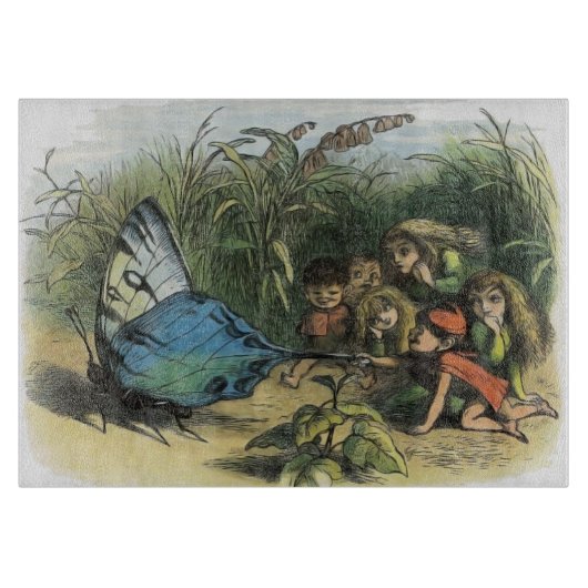 蝶小妖精や小人アートワークかわいい小人蝶 カッティングボード (正面)