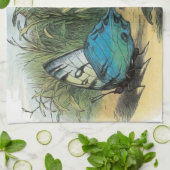 蝶小妖精や小人アートワークかわいい小人蝶 キッチンタオル (折り畳み)