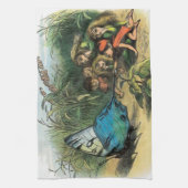 蝶小妖精や小人アートワークかわいい小人蝶 キッチンタオル (縦)