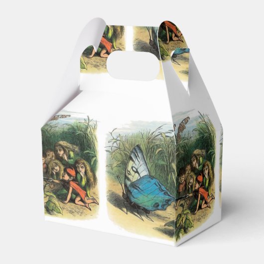 蝶小妖精や小人アートワークかわいい小人蝶 フェイバーボックス (裏面サイド)