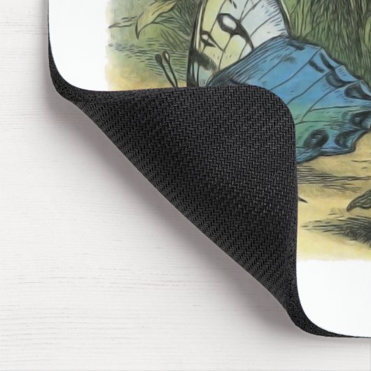 蝶小妖精や小人アートワークかわいい小人蝶 マウスパッド (コーナー)