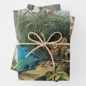 蝶小妖精や小人アートワークかわいい小人蝶 ラッピングペーパーシート (インサイチュ)