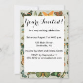 蝶小妖精や小人アートワークかわいい小人蝶 招待状 (正面)