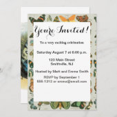 蝶小妖精や小人アートワークかわいい小人蝶 招待状 (正面/裏面)