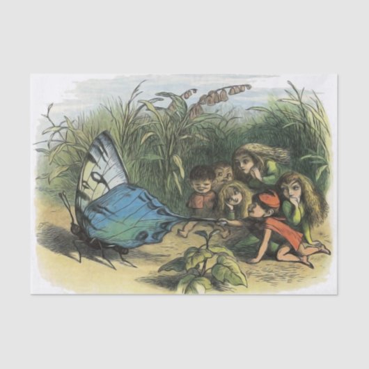 蝶小妖精や小人アートワークかわいい小人蝶 薄葉紙 (正面)