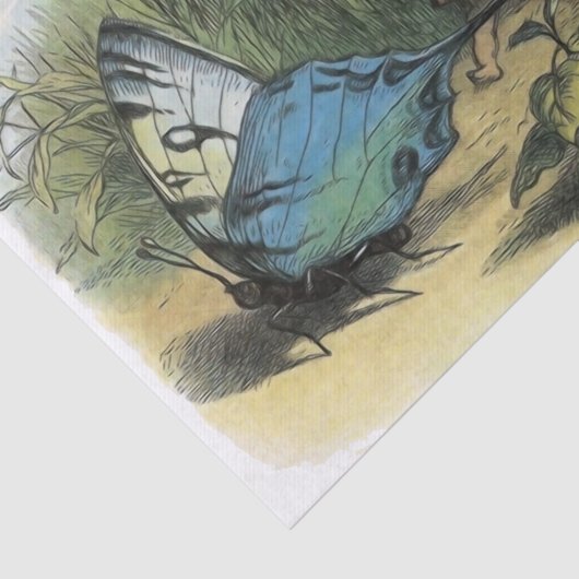 蝶小妖精や小人アートワークかわいい小人蝶 薄葉紙 (詳細)