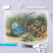 蝶小妖精や小人アートワークかわいい小人蝶 薄葉紙 (クラフト)