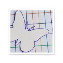 蝶市松模様に紙ナプキン