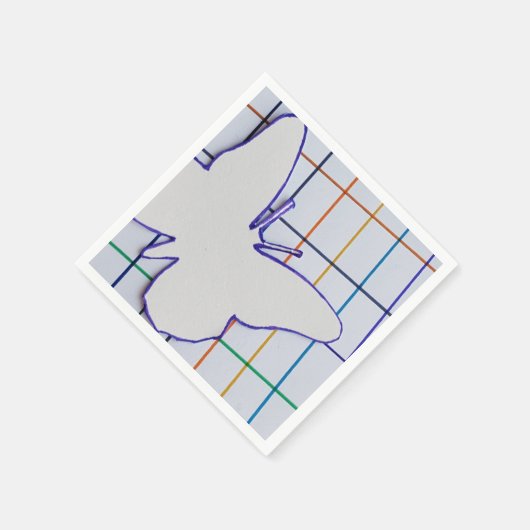 蝶市松模様に紙ナプキン スタンダードカクテルナプキン (角)