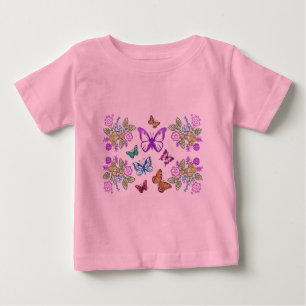 蝶幼児のTシャツ ベビーTシャツ