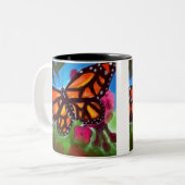 蝶庭のマグ11oz (白か黒) ツートーンマグカップ (正面左)