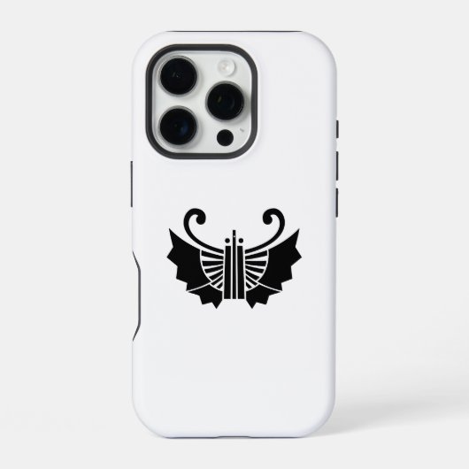 蝶形の扇子 (胡蝶) iPhoneケース (裏面)