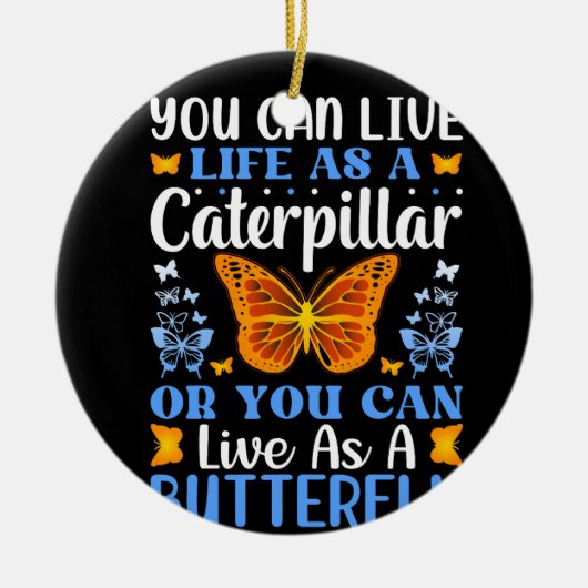 蝶形デザイン束 セラミックオーナメント (正面)