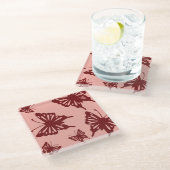 蝶形模様2 ガラスコースター (アングル)