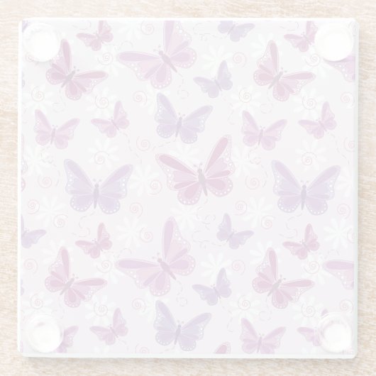 蝶形模様 ガラスコースター (裏面)