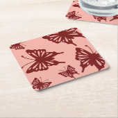 蝶形模様 スクエアペーパーコースター (アングル)