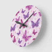 蝶形模様 ラウンド壁時計 (傾斜)