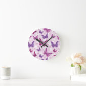 蝶形模様 ラウンド壁時計 (ホーム)