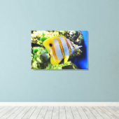 蝶形魚動物 キャンバスプリント (インサイチュ (ウッドフロア))