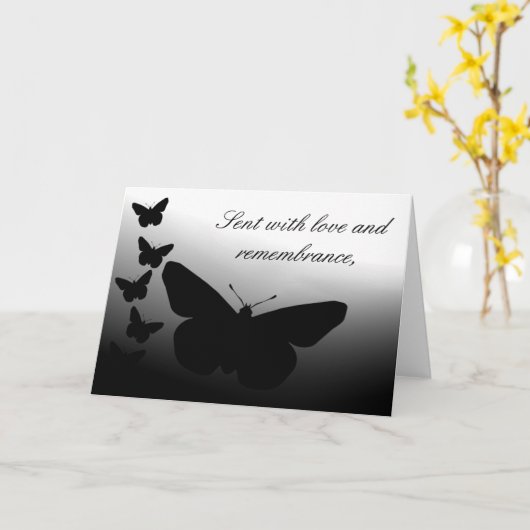 蝶悔やみや弔慰 カード (黄色い花)