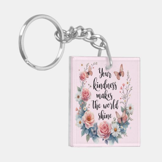 蝶感動的フローラ引用文 キーホルダー (正面左)