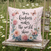 蝶感動的フローラ引用文 クッション