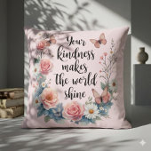 蝶感動的フローラ引用文 クッション