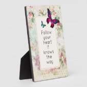 蝶感動的付きかわいらし引用文 フォトプラーク (側面)