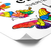 蝶感動的引用文ポスター10" x 8" ポスター (角)