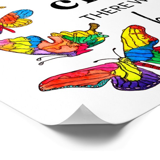 蝶感動的引用文ポスター10" x 8" ポスター (角)