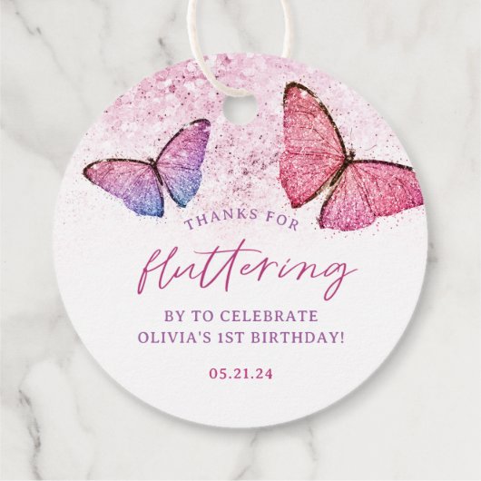 蝶感謝していに舞い上がってありがとう フェイバータグ (裏面)