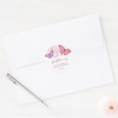 蝶感謝していに舞い上がってありがとう ラウンドシール (封筒)