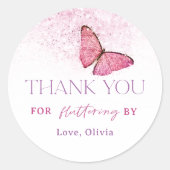 蝶感謝していの好意で羽ばたいて ラウンドシール (正面)