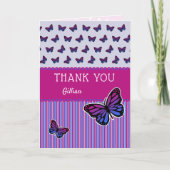 蝶感謝してい名前をカスタムするモダン カード (正面)