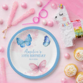 蝶感謝してい誕生日 ペーパープレート (パーティー)