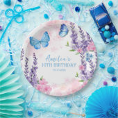 蝶感謝してい誕生日 ペーパープレート (パーティー)